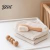 Newborn Gentle Bath Baby Grooming Wool Baby for Brush Soft Skin Cleanser Set with Natural Cherry Beech Wood Handle