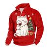 Men's Casual Mock Neck Sweatshirt with Christmas Print for Holiday Wear