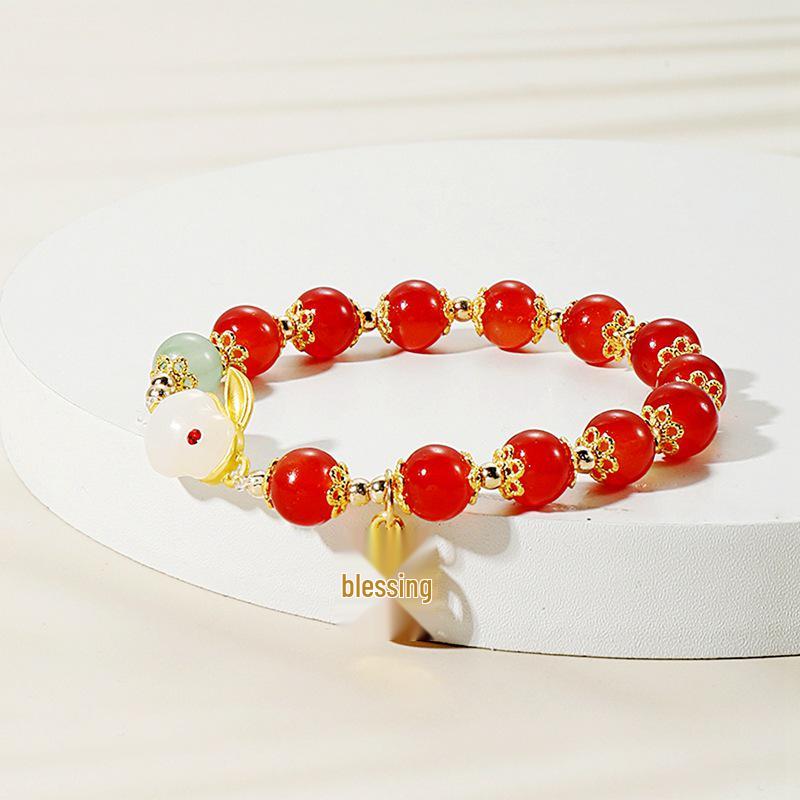 

Керамический браслет со знаком зодиака Кролик - Простые украшения для студентов и женщин, Идеальный подарок и трендовый для стримеров.