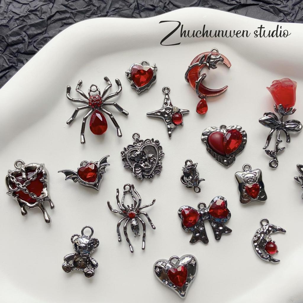 Dunkel Süßes Herz Rose Kreuz Legierung Anhänger für DIY Armband/Halskette