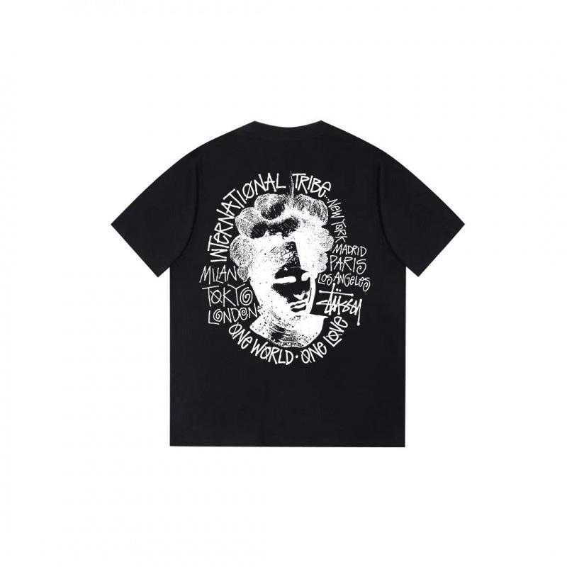 Summer New Heavy Cotton Trendy Brand Classic Basic T-shirt High-end Loose Men's and Women's Printed Short-sleeved Top