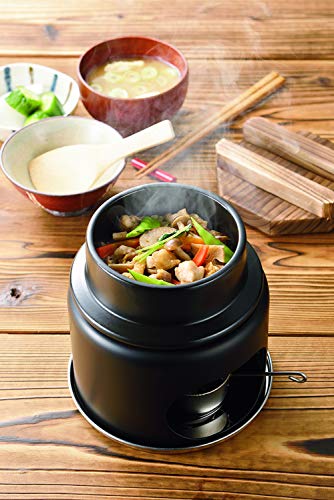 Pearl Metal Kamameshi (Japanese-style Kamameshi) Set with Stove, 1-cup Capacity, Ceramic, Japanese Kaiseki Style, HB-5223