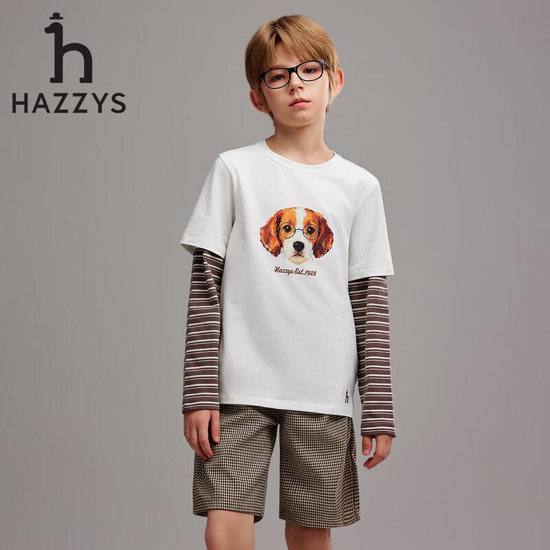 HAZZYS Boys' 2026 Fall Faux Two-Piece Long Sleeve T-Shirt