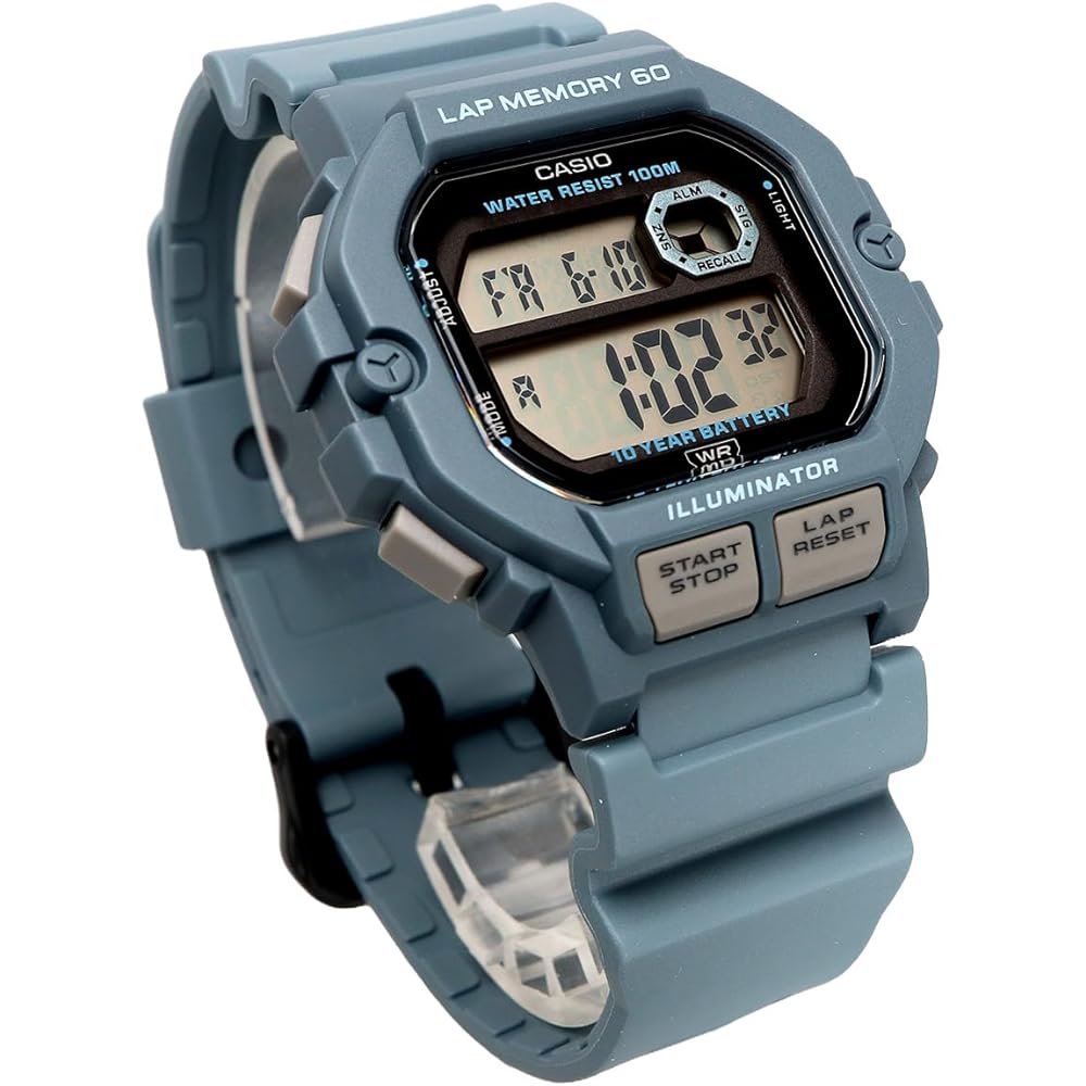 Casio Sports Gear Digital Men's Watch 60 Lap Memory Function Grayish Blue