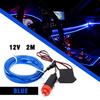 6.6FT Auto Car Interior Atmosphere Strip Wire LED Light Decor Lamp Accessories