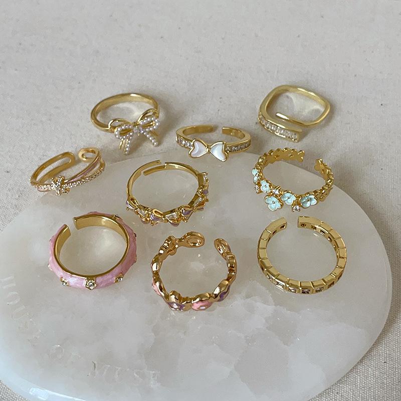Dripping Butterfly Flower Opening Ring Female Niche Personality Versatile Sweet Temperament Simple Fashion Ring Ring