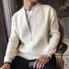 Herbst Winter Neu Pullover Jacke Herren Strickjacke Warm Slim Einfarbig