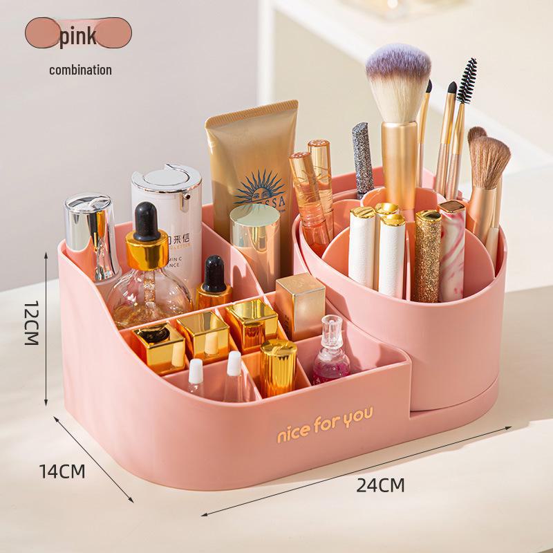 

Вращающийся органайзер для средств по уходу за кожей Aiyouhui: Высококачественное отделение для косметики с настольным держателем для помады и кистей для макияжа