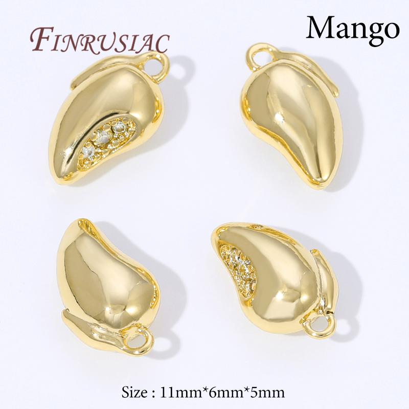

18K Gold Plated Tiny Fruit Charms For Jewelry,Mango Strawberry Pendants For Earrings Jewelry Accessories,DIY Decorative Pendants 1 pcs
