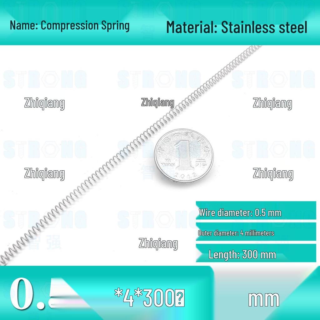 304 Stainless Steel Compression Spring – 300mm Long, High Elasticity, Shock Absorption, Customizable