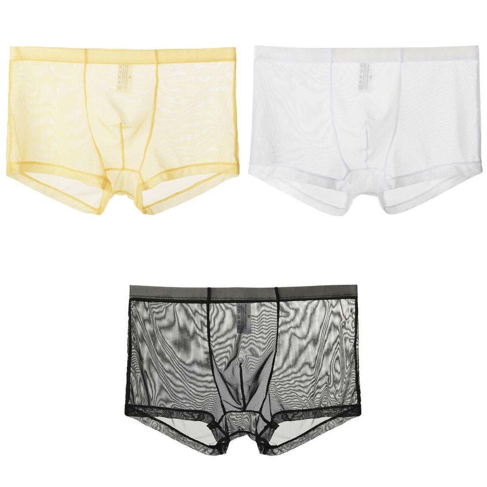 

Шорты бикини Сетка с низкой талией Бесшовные трусики Мужское нижнее белье Сексуальные кружевные трусы Мужское нижнее белье