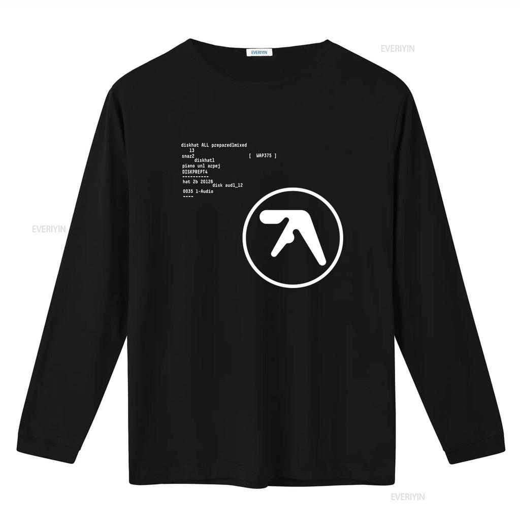 Aphex Twin T Shirt R2NY Design Black White Print Vintage Washed Top For Everyday Wear Stretched Comfortable Breathable