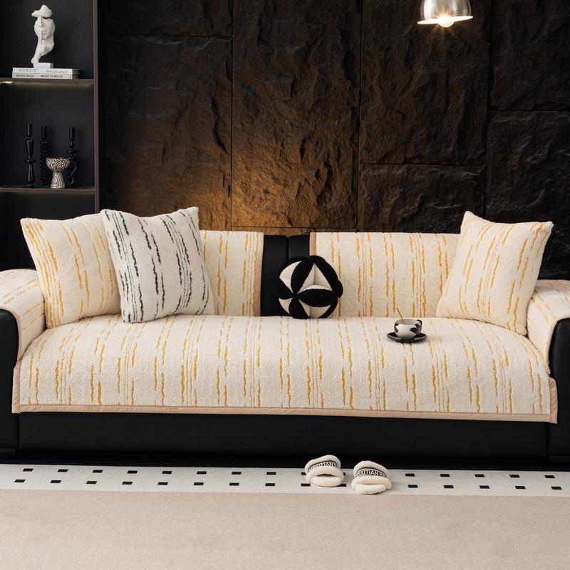 Winter Thickened Plush Sofa Cushion  New Simple Wind Light Luxury Non-Slip Seat Cushion Sofa Cover Cover Cloth