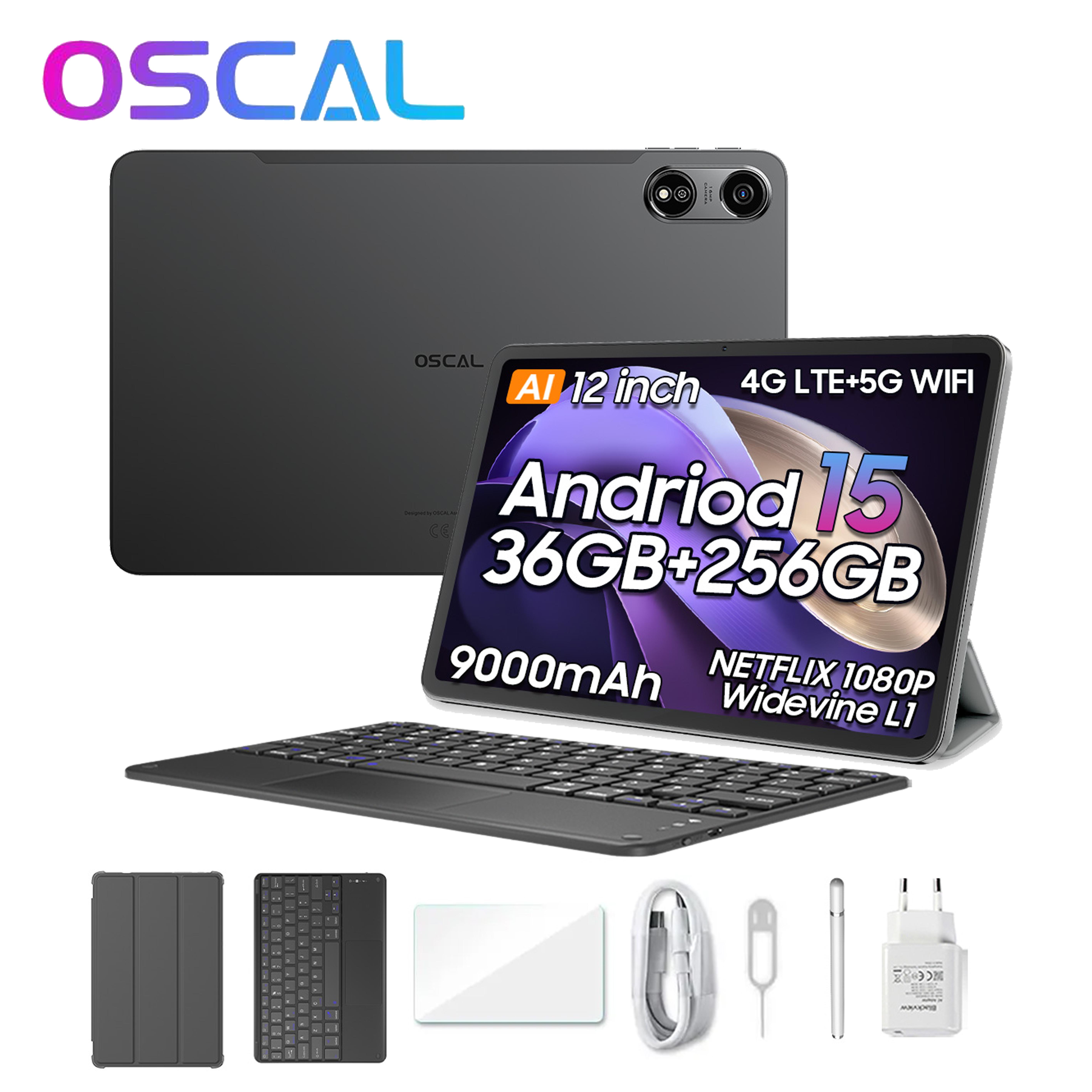 

Планшет OSCAL Pad 100 Android 15 36GB+256GB 9000mAh сірий