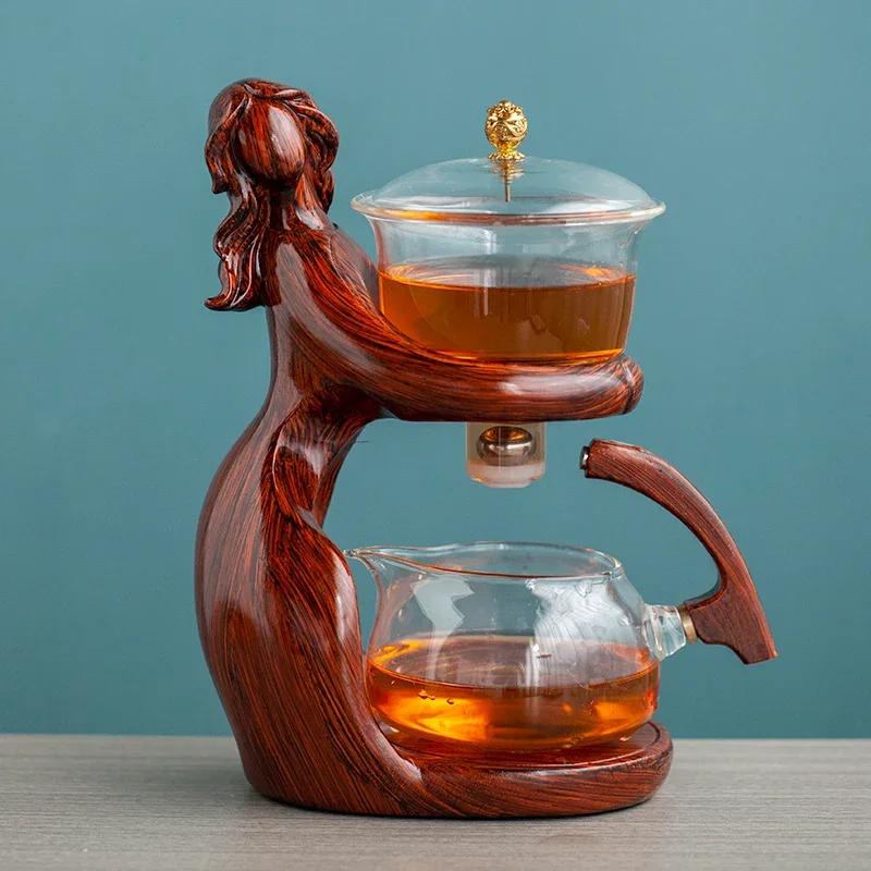 Heat-resistant Glass Teapot Holder Base Tea infusers Tea Ware Automatic Tea Set Tea Making  Kungfu Teapot Teacup
