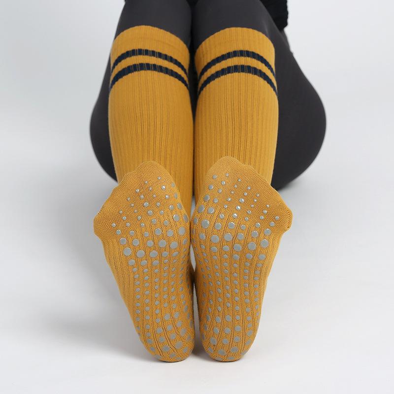 Women Spring and Autumn Yoga Jump Pilates Exercise Fitness Rubber Band Pressure Non Slip Long Socks