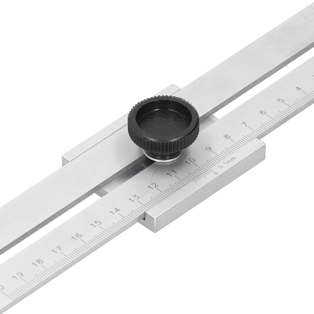 Carbon Steel Sliding Line Ruler 200mm (Measuring Range) with Slide Stops Marker Gauge High Scale Accuracy with Larger ABS Knob