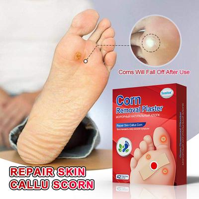 42Pcs/Box Corn Patch Plaster Remover Toe Pads Patch Adhesive Callus Cushion Non-Woven Fabric Callus Removal Foot Care