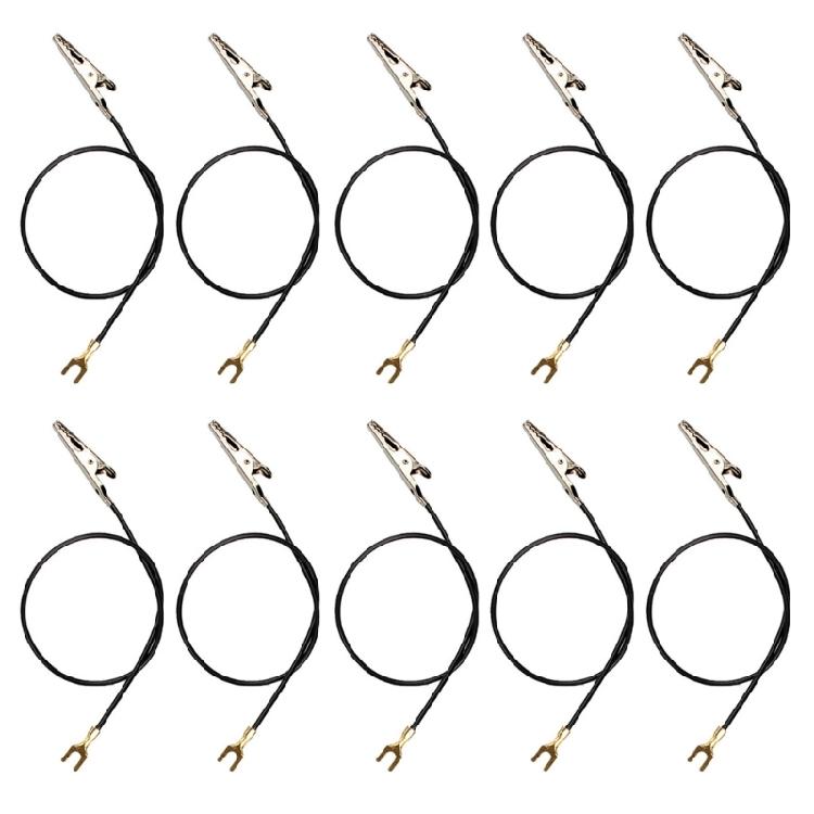 

Set Of 10Pcs 23cm Long Alligator Clip Wires Electricity Experiment Power Line Testing Current Test Leads For School Labs 1 чорний