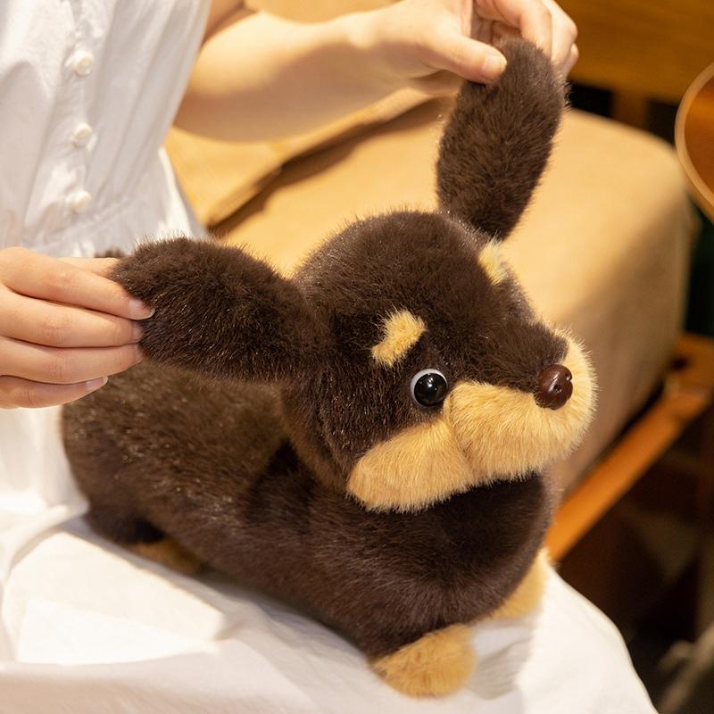 33Cm Brown Short-Legged Dachshund Dog Plush Toy Fluffy Animal Puppy Cartoon Plushie Companion Gift