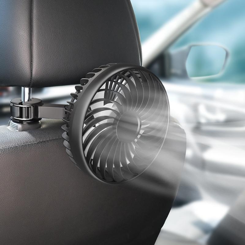 USB Powereds Car Seat Cooling Fan 3 Wind Modes ABS Blade Headrest USB Fan For Rear Passenger Comfort