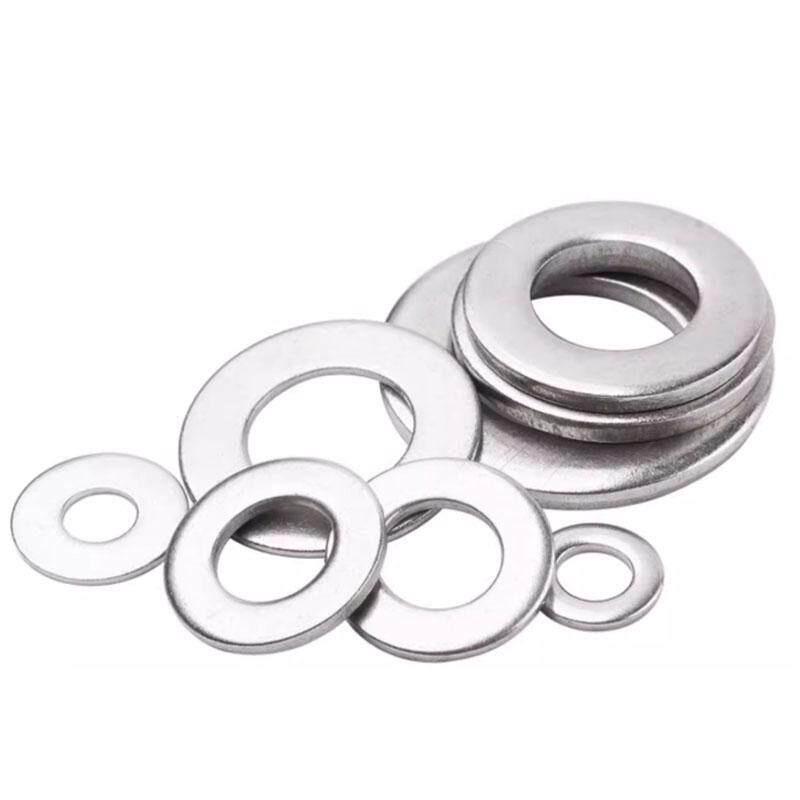 304 Stainless Steel Thickened Flat Washer Set, Sizes 2-36