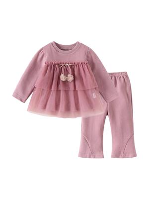 Conjunto Elegante de Manga Longa e Calças para Meninas para Primavera e Outono