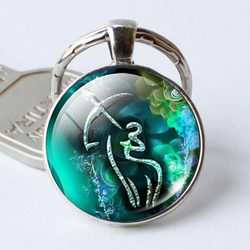Twelve Constellations Gem Metal Keychain