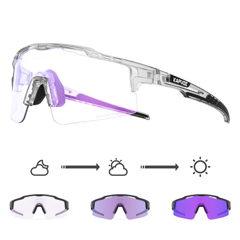 Kapvoe Photochromic Cycling Glasses Sunglasses for Men Women Sport Speed Road Mtb Mountain Bike Bicycle Cycl Eyewear Goggle