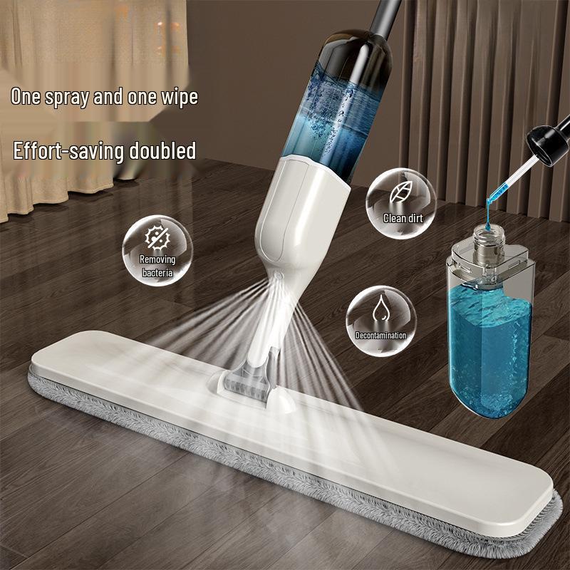 2025 Dual-Use Flat Mop: Spray, Wet & Dry, One-Wipe Clean for Easy Household Cleaning