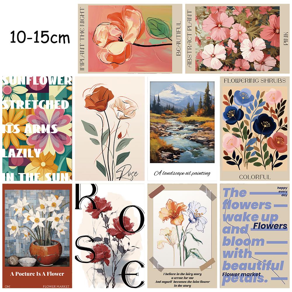 

10 ШТ 10×15СМ Цветы Расцветают И Увядают Постеры Наклейка Гитара Ноутбук Багаж Стена Карточки Креативный Эстетический Фотография Декор Стен