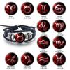 Twelve Constellations Leather Bracelet - Retro Korean Braided Design for Couples and Students