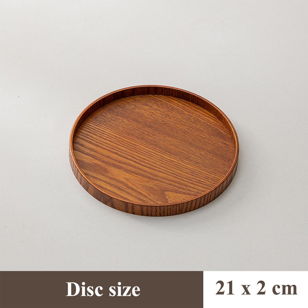 Round Wooden Serving Tray – Multipurpose Plate for Steak, Sushi, Dessert, Salad, Kitchen and Restaurant Tableware