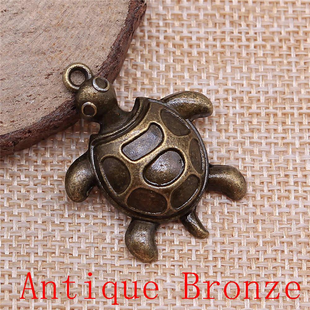 Turtle Shaped Charms Pendant For Bracelet Necklace Jewelry Making Craft Findings
