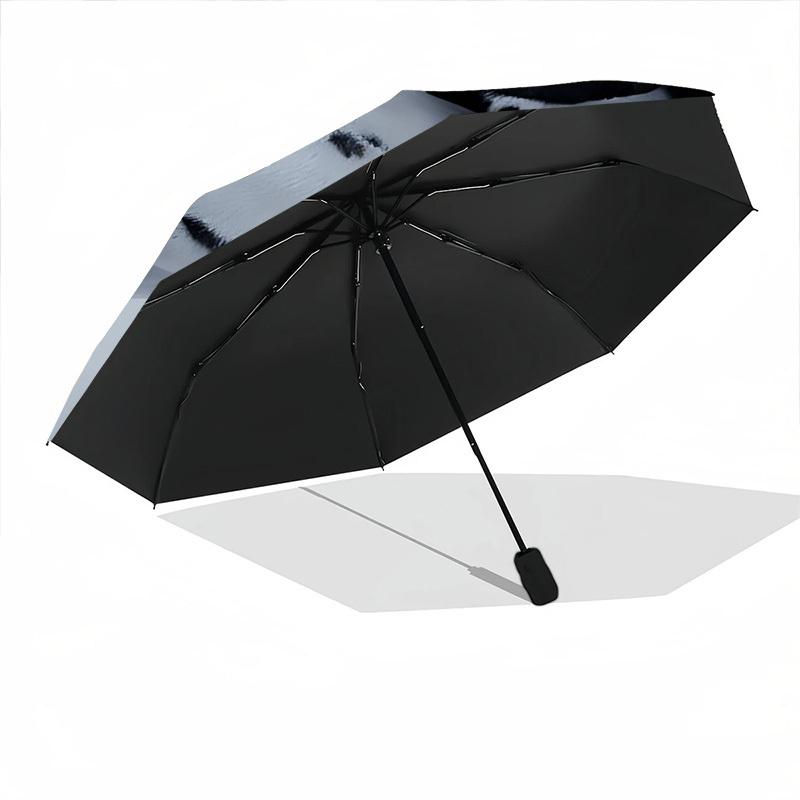 1pc Dalmatian Automatic Open/Close Umbrella 8-Rib Strong Frame, Portable Travel Umbrella for Women & Men, Birthday Gift Parties 023