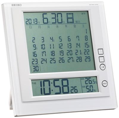 Clock Wall Clock Table Clock Monthly Calendar Function Rokudai Display Digital Radio Alarm Clock SQ422W SEIKO