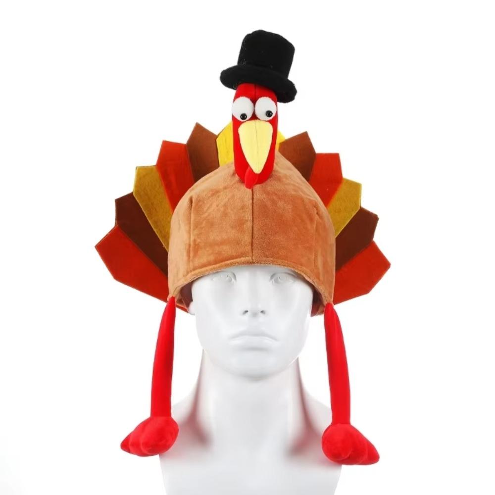Bequeme Thanksgiving-Truthahn-Hüte Kreative Rollenspiel-Foto-Kappe Plüsch-Truthahn-Hüte Feier