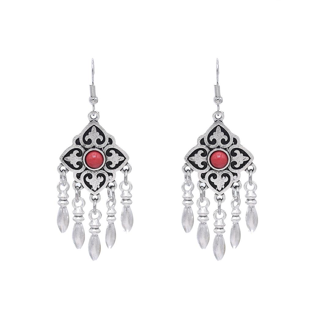 Retro Earrings Women's Ethnic Style Fringed Earrings Xinjiang Ancient Style Earrings Festival Scenic Accessories