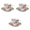 Set of 3 NB Sakura Coffee Cups and Saucers x x 7 Fuse Ware Cups and Saucers by Setomonohonpo [11 8.3 cm, 200cc]