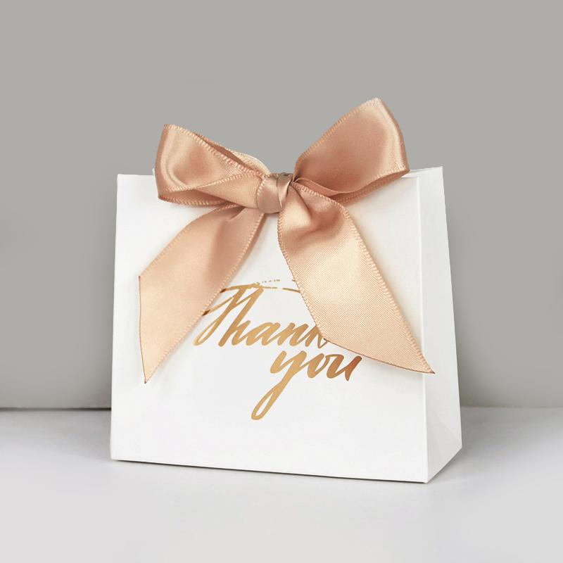 

5/10pcs Thank You Candy Box With Ribbon Small Gift Packing Bag For Christmas Wedding Baby Shower Birthday Party gift for guests 5pcs