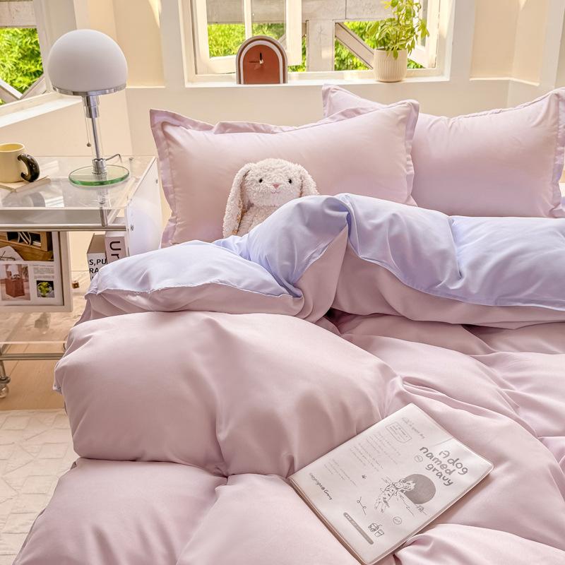 

Скандинавский однотонный комплект пододеяльника на молнии для девочек, новая плоская простыня, наволочки, без наполнителя, двуспальный/queen-size, постельное белье Twin 3pcs for 1m bed