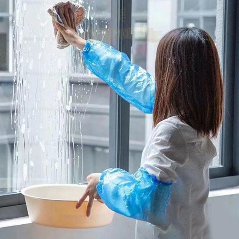 100 db Eldobható Túlujjas Olajálló Védő Karvédő Pe Túlujjas