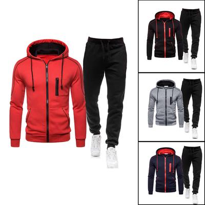New Winter Men's Clothing Men Sets Printing Hoodie Set Fleece Zipper Sweatshirt Casual Sport Sweatpants Mens Tracksuits