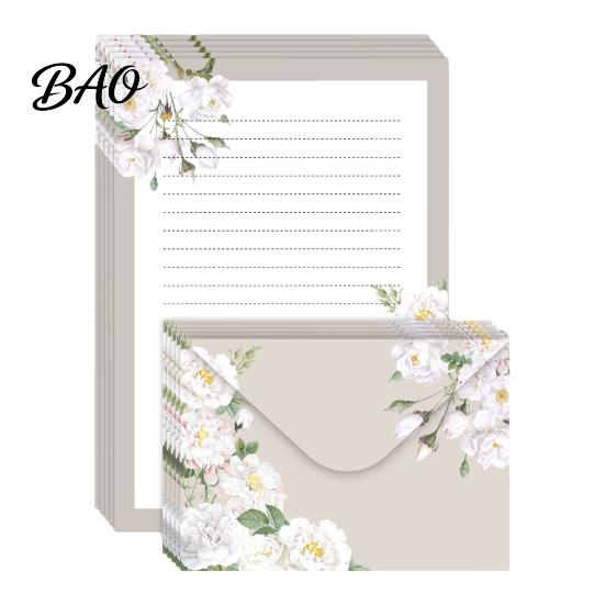 Vintage Letter Stationery 5Pcs Floral Butterfly Paper Envelope Set, Writing with Lined Pages, Kit for Letters, Greeting Messages, Journaling,