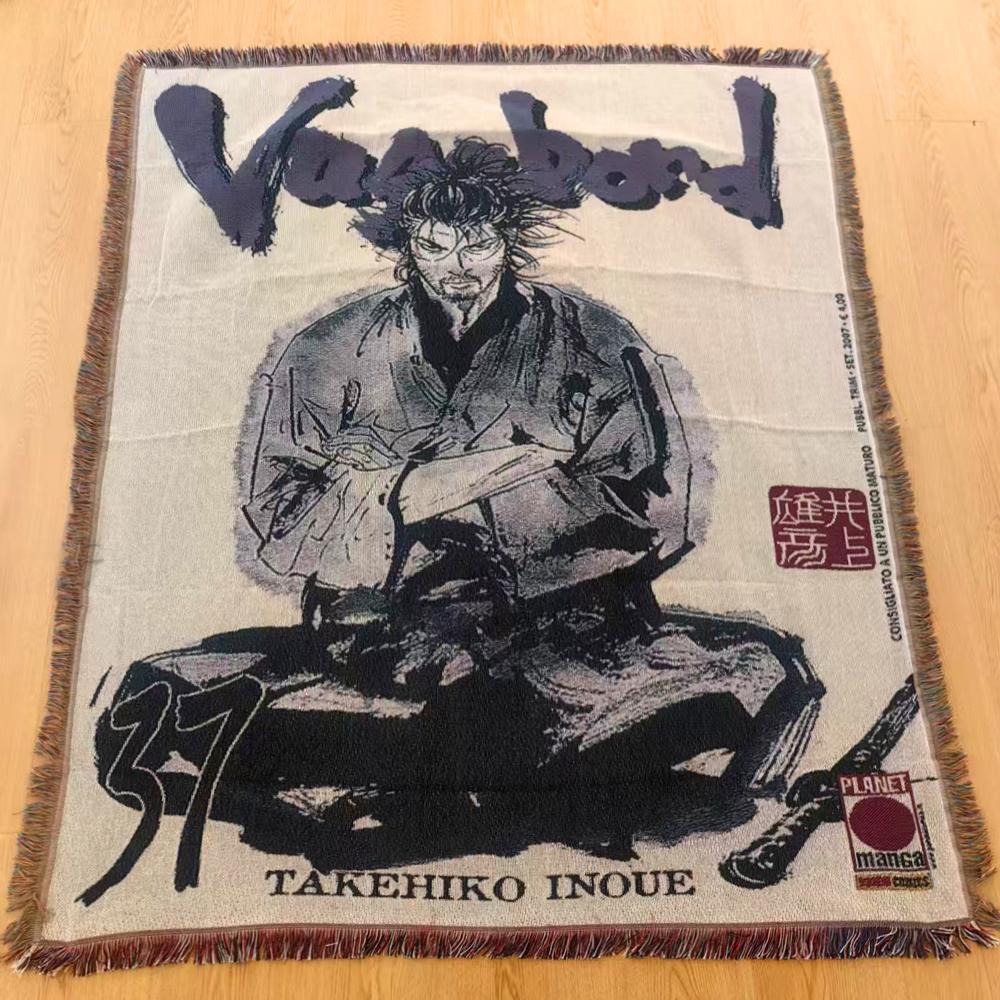Custom Japanese Anime Wall Hanging Tapestry Woven Cotton Throw Blanket