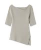 FRAY Asymmetrical Rib Knit FWNT242090 BEG I.D. Décolleté Women's