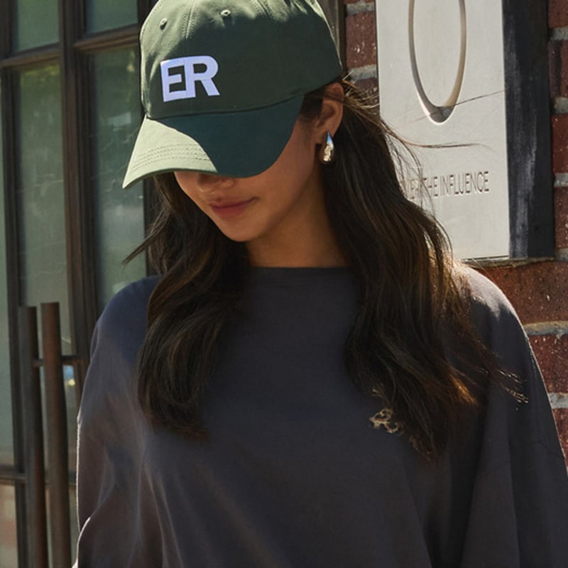 

ERER Embroidered ER Logo Artwork Baseball Cap Green F