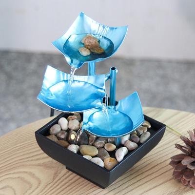 Fontana da tavolo Decorazione a cascata River Rocks Meditazione dell'acqua a 3 strati