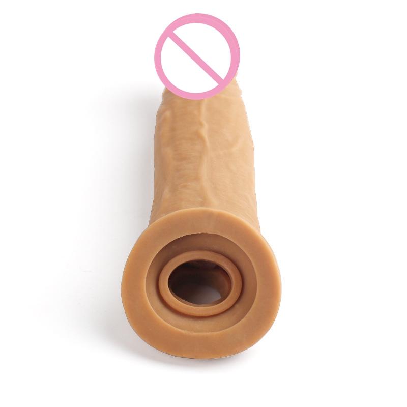 Gjenbrukbar Penis Sleeve Extender Realistisk Penis Condom Silikon Extension Sexleketøy For Menn Cock Forstørrer Condom Sheath Delay