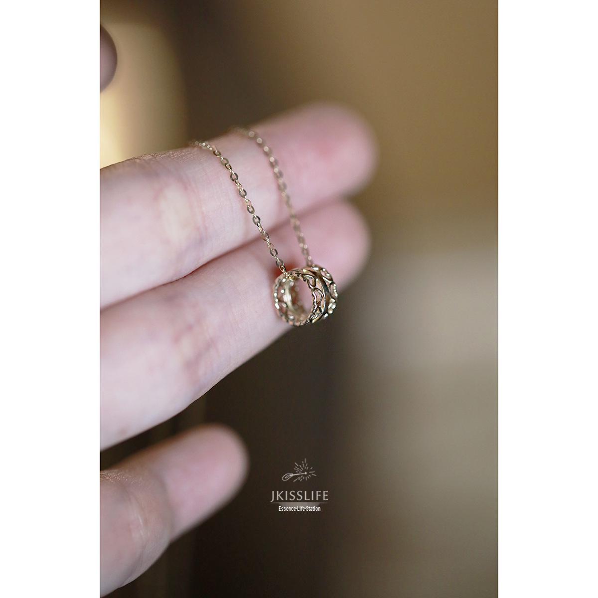 18K Gold Plated Minimalist Ruyi Pendant for Women s Collarbone Chain 925 Silver золотой